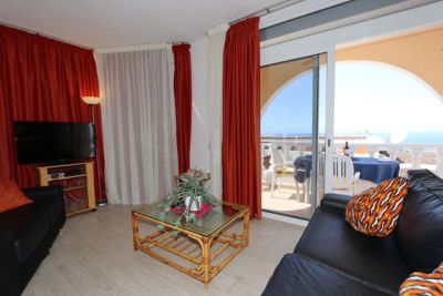 Ferienhaus in Playa del Ingles Wohnraum mit Couch