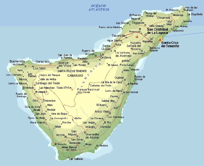 Landkarte Teneriffa