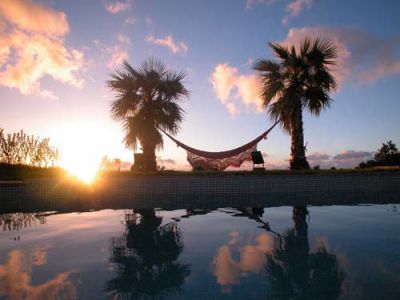 Sonnenuntergang Poolhaus Madeira