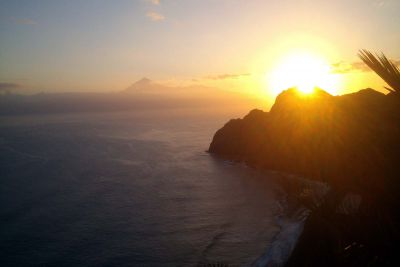 Sonnenuntergang Ferienwohnung mit Meerblick auf Gomera