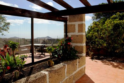 Wingeschützte Terrasse des Ferienhauses