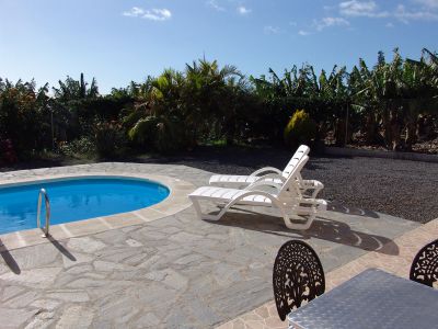 Terrasse Ferienhaus mit Pool in Tazacorte