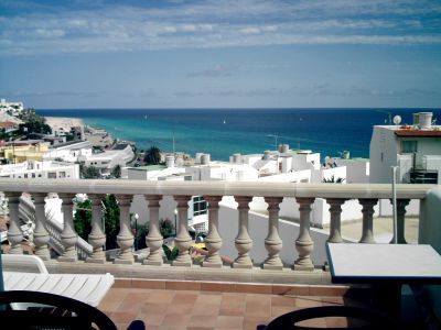 Private Ferienwohnung Morro Jable / Terrasse mit Blick auf Morro F-012