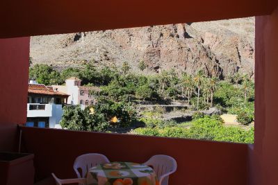 La Gomera Ferienwohnung GO-017  Terrasse mit Bergblick