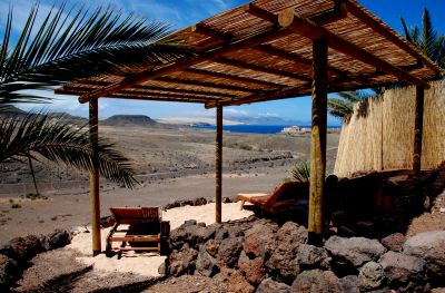 Fuertevenrura Ferienwohnung F-140 Beachterrasse mit Gartenmöbeln