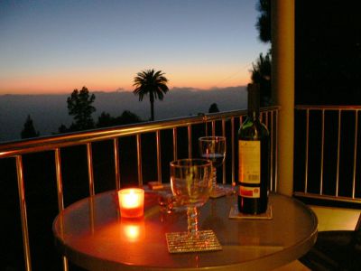 La Palma Ferienhaus P-185 Terrasse am Abend