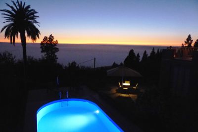 La Palma Ferienhaus P-187 Abendstimmung Pool