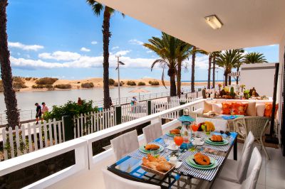 Ferienwohnung Maspalomas G-075 Terrasse mit Blick aufs Wasser