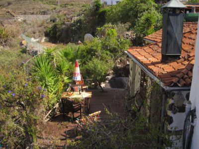 Teneriffa Ferienhaus TFS-040 Terrasse mit Tisch von oben