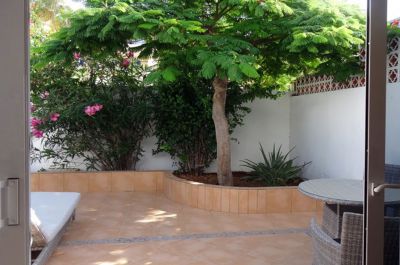 Morro Jable Ferienwohnung am Strand F-014 / Gartenterrasse