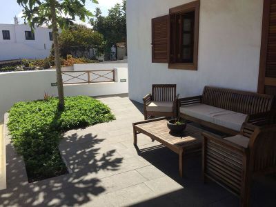 Ferienhaus mit Pool in Haria Lanzarote / Terrasse am Haus