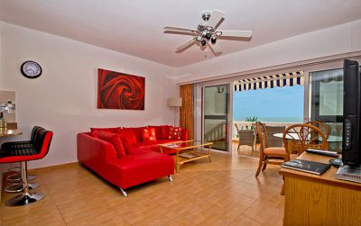 Ferienwohnung Morro Jable am Strand Wohnzimmer mit Couch