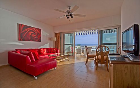 Ferienwohnung Morro Jable am Strand Wohnzimmer mit SAT-TV