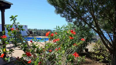 Ferienhaus La Palma Blick auf den Pool P-222