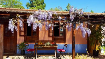 Biologische Finca mit Pool Gran Canaria Veranda Gesamtansicht