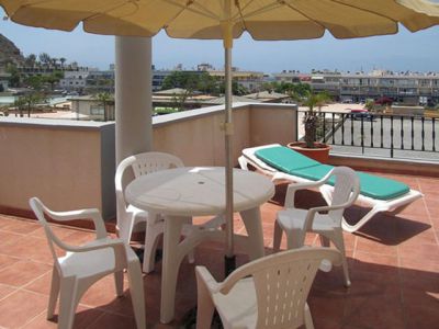 Ferienwohnung Puerto Mogan G-019 Balkon mit Sonnenliege