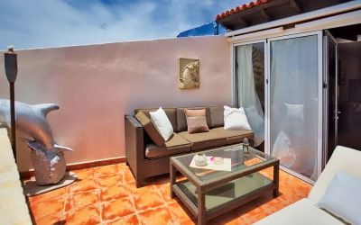 Gomera Ferienwohnung am Meer GO-019 - Terrasse mit Gartenmöbeln