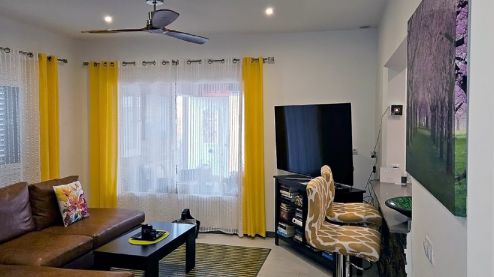 F-216 Ferienhaus mit Pool Fuerteventura Wohnbereich mit SAT-TV