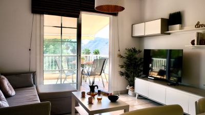 TFS-118 Penthouse Ferienwohnung Teneriffa Wohnraum Blick zur Terrasse