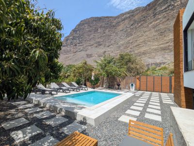 GO-031 Modernes Ferienhaus Valle Gran Rey La Gomera Blick zum Pool