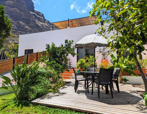GO-041 Ferienwohnung La Gomera Valle Gran Rey, Haus- Gartenansicht