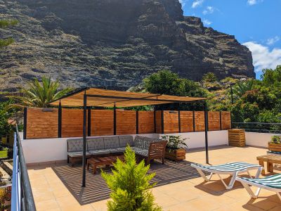 GO-041 Ferienwohnung La Gomera Valle Gran Rey, Dachterrasse mit Sitzecke