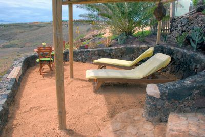 Fuerteventura Ferienwohnung F-140 g&uuml;nstig mit Beachterrasse mit Sonnenliegen